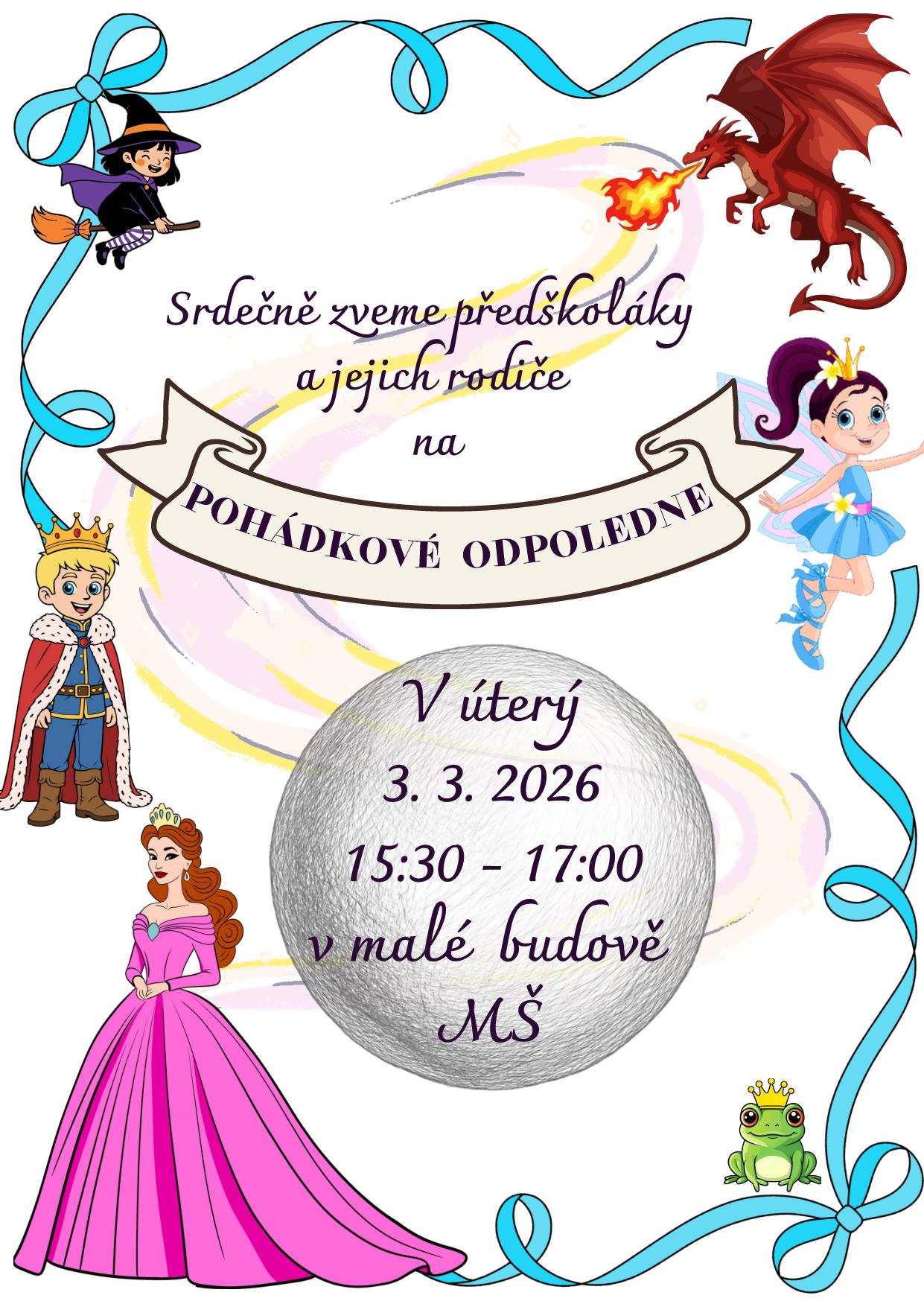 Pohádkové odpoledne pro předškoláky a jejich rodiče